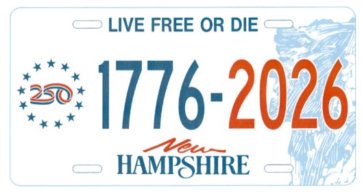 New License Plate For 250th Anniversary